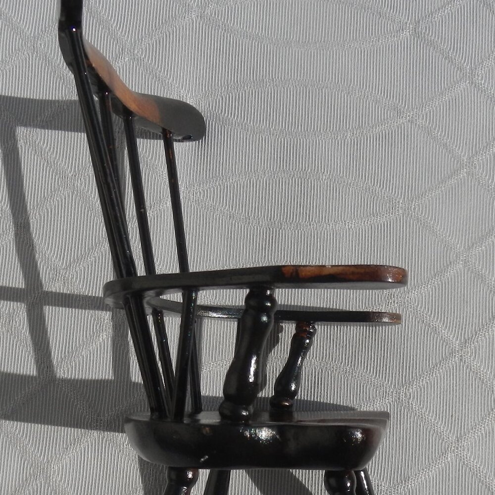 Antique wooden doll chair H 9" - Picture 3 of 8